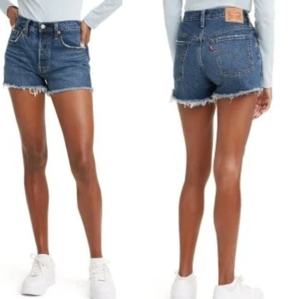 Levi's 501 Original High Rise Jean Short W33 Salsa T3 Mood Button Fly